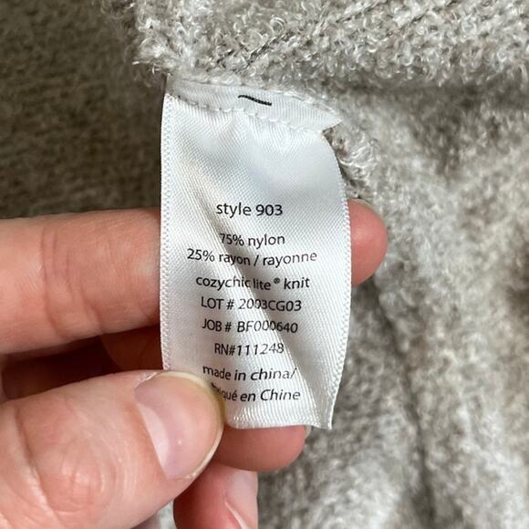 Barefoot Dreams CozyChic Lite Island Wrap Cardigan Small Open Soft Sweater Beige - Picture 10 of 16